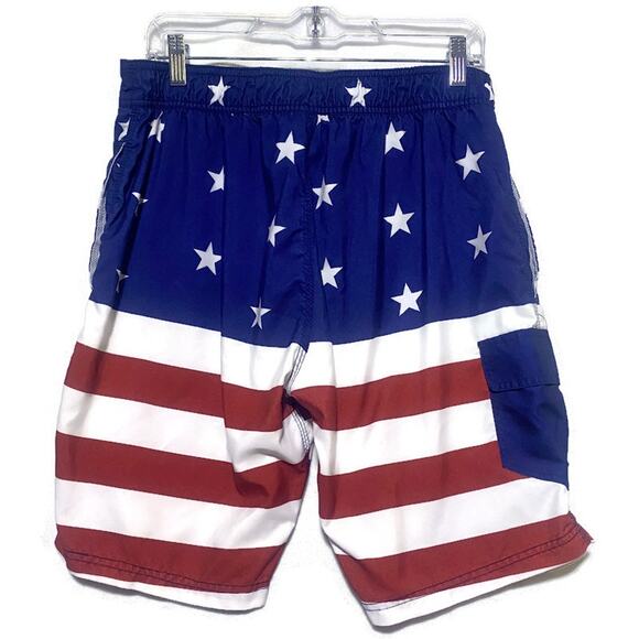 Bioworld Board Shorts Swim Suit Men's Large Stars and Stripes Patriotic - Picture 2 of 7